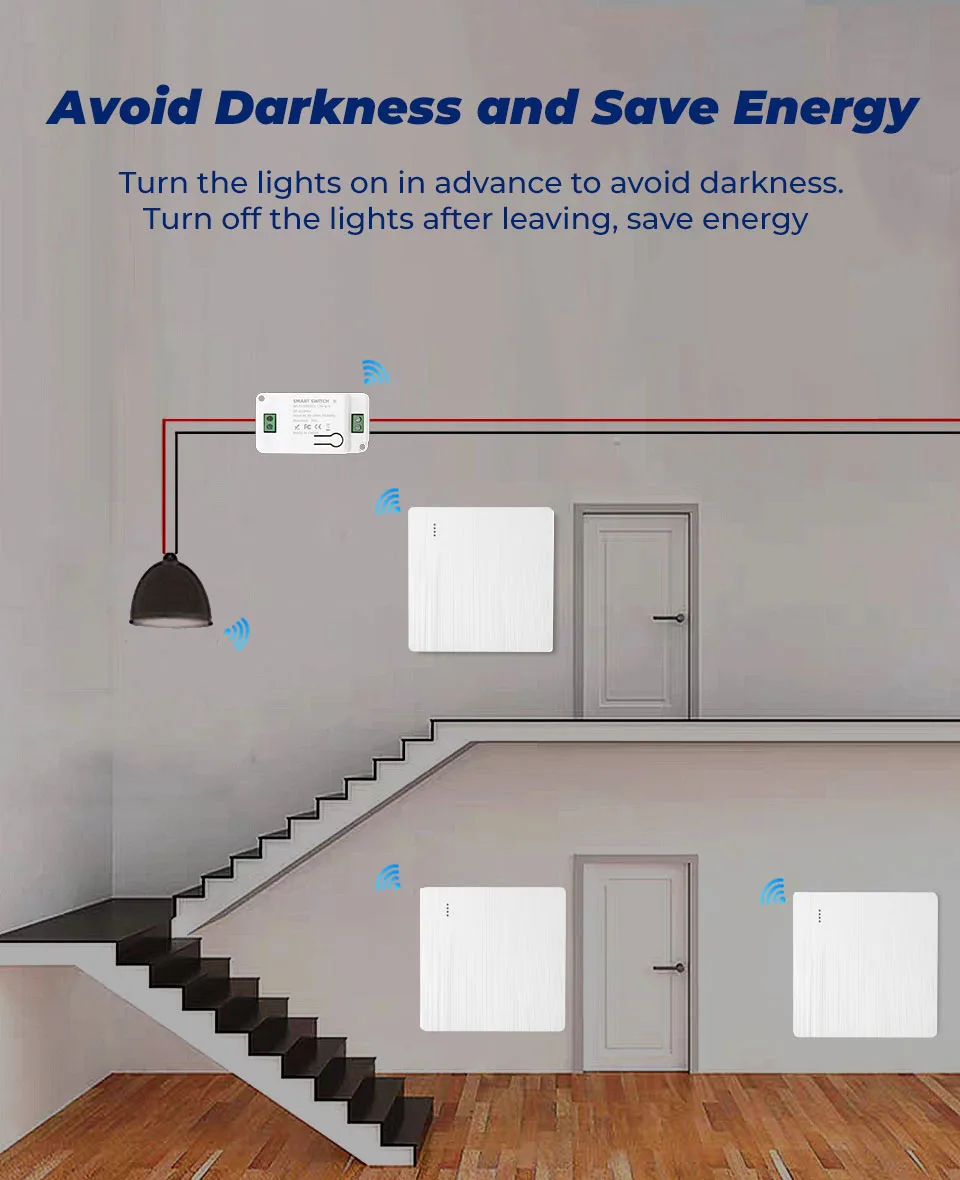 AXUS Tuya Wall Smart WiFi interruttore a pulsante RF 433Mhz interruttore della luce modulo relè telecomando Wireless Google Home Alexa