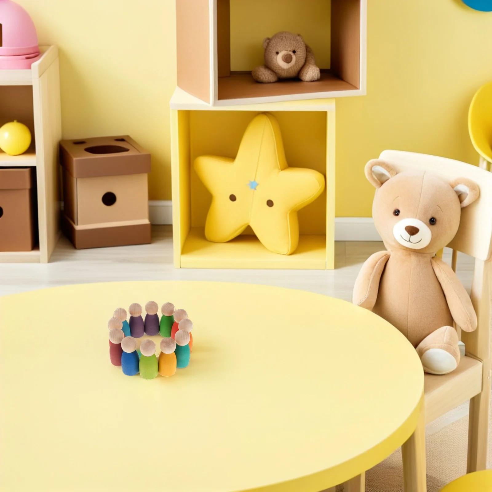 Piquets de tri des couleurs arc-en-ciel pour les tout-petits, blocs de construction Montessori, motricité Fine, apprentissage préscolaire, 12 pièces