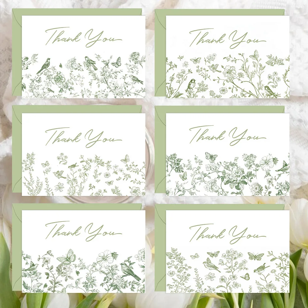 6Pcs Green Elegant …