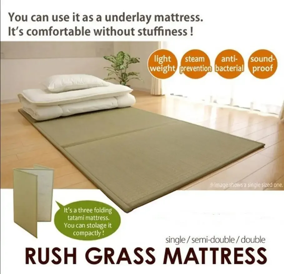 Foldable Tatami Pad Japanese Furniture Rush Grass Mattress Futon Products For Your Bed Frame or Floor Sleeping Yoga Straw Mat