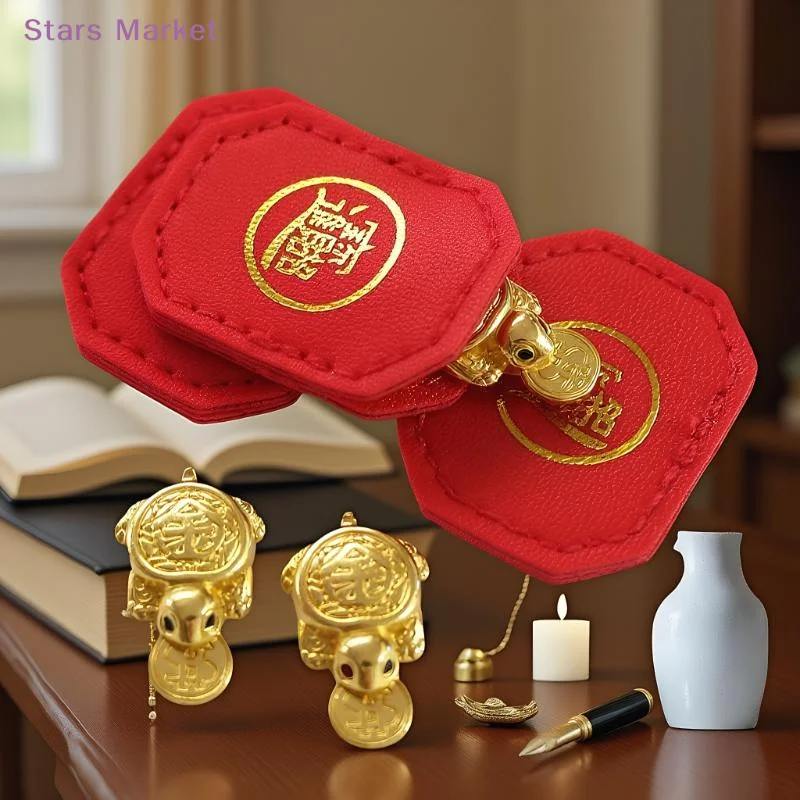 New Fengshui Lucky Turtle Wallet Charm Money-biting Turtle Ornaments Decor For Longevity Protection & Financial Stability