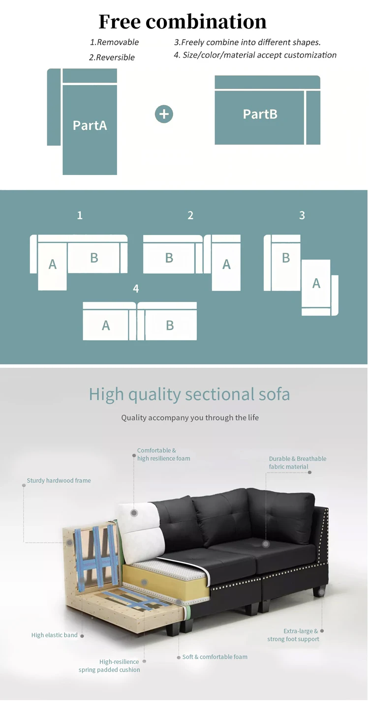 Conjunto de sofás para sala de estar, muebles, sofá combinado marrón de terciopelo