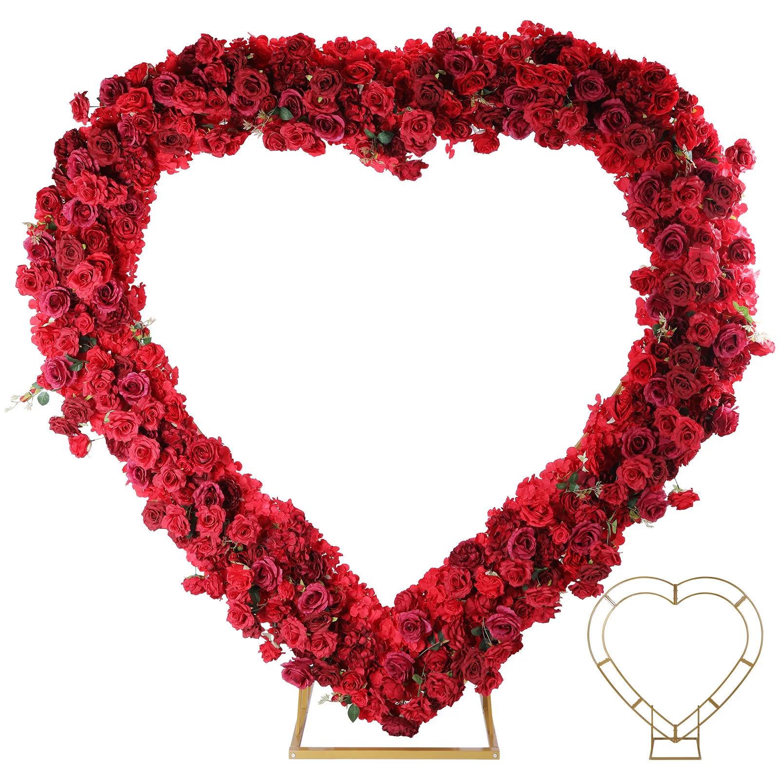 

Подставка-держатель для фона в форме сердца, съемная, с цветочными арками, 3 фута, для церемоний, Дня святого Валентина, дня рождения, декора для вечеринок