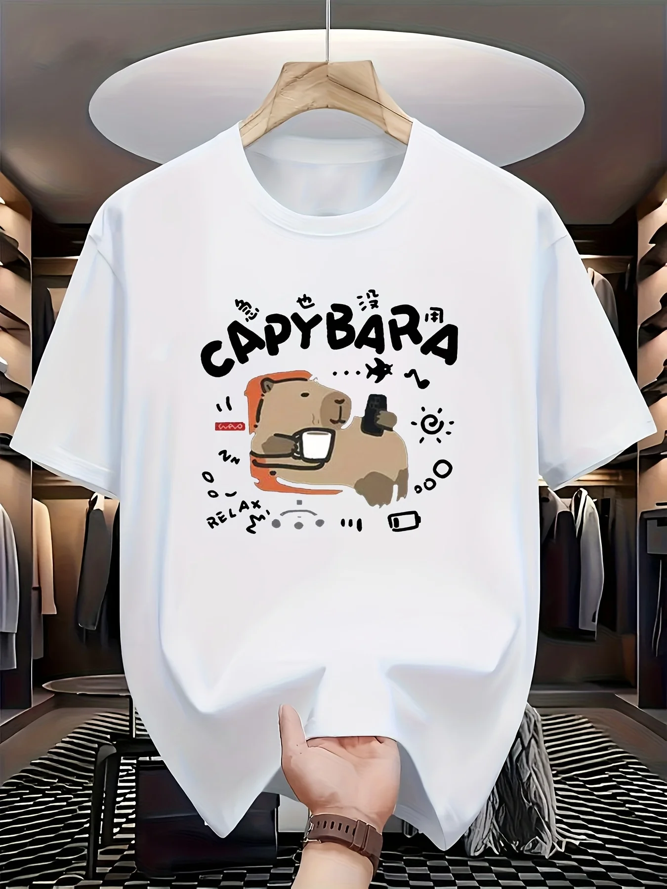 Camiseta estampada elegante masculina