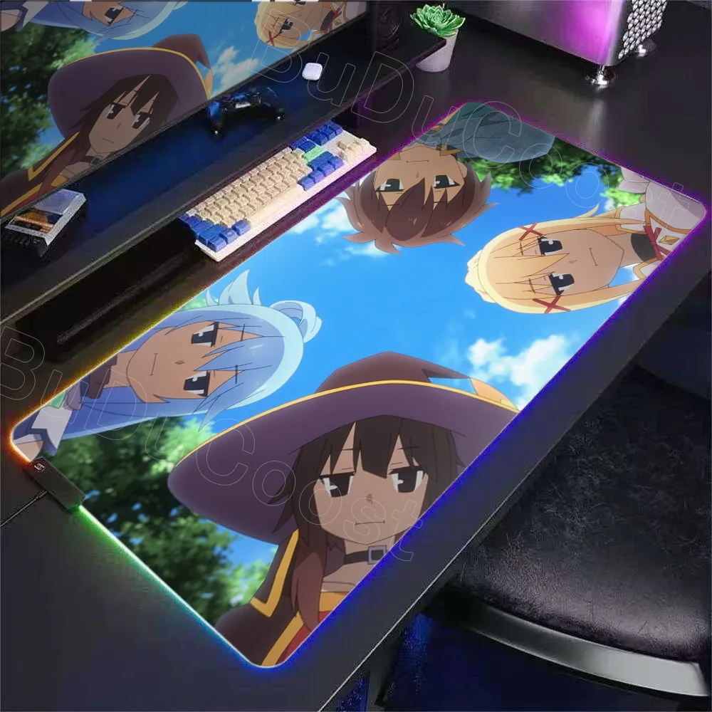 

RGB аниме коврик для мыши KonoSuba коврик для мыши с принтом высокой четкости аниме большой игровой коврик для мыши игровая консоль коврик для клавиатуры коврик для мыши