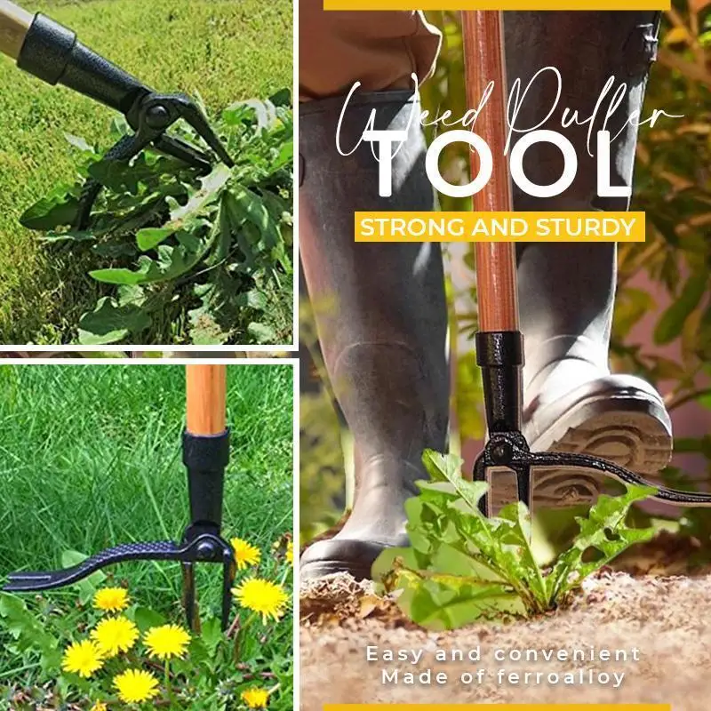 Iron Weed Puller Tool Claw Weeder Root Remover Outdoor Killer Tool Portable Garden Weed Puller Removable With Foot Pedal