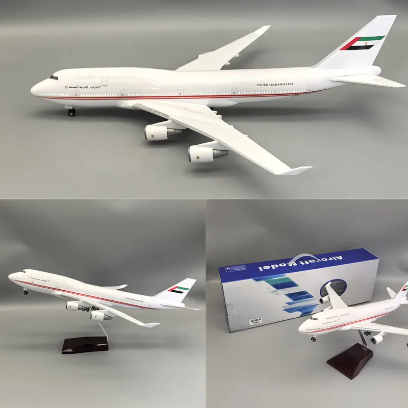 

1/160 Scale Diecast Model Emirates Presidential Plane B747 Airways Resin Airplane With Light Airline Collection Display Gifts