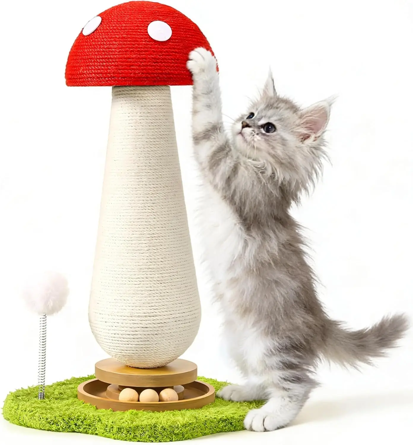 

Cat Scratching Post for Indoor Cats,Cat Toys Scratcher Sisal Cat Scratch Posts for Kittens Adults with Interactive Track