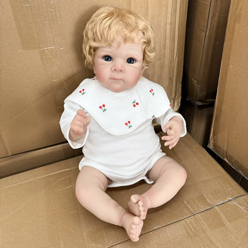 45cm Kinderspielzeug Geschenke Reborn Mädchenpuppe Bettie Weicher Baumwollkörper mit Blauen Augen