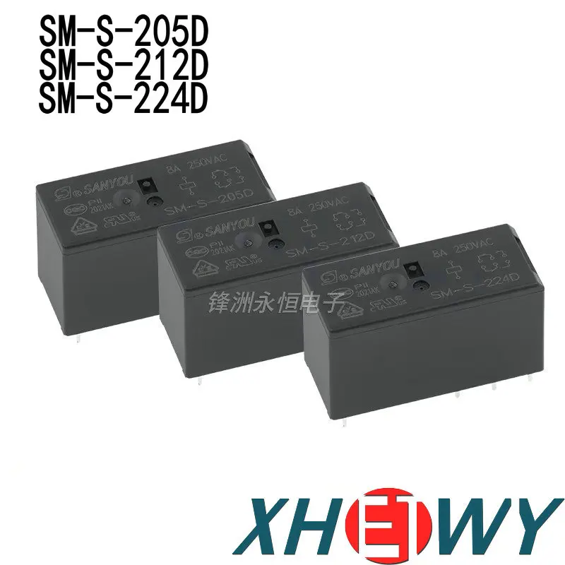 

SM-S-205D SM-S-212D SM-S-224D SM-S-205D/212D/224D relay 5/12/24V two group conversion 8-pin 8A250VAC