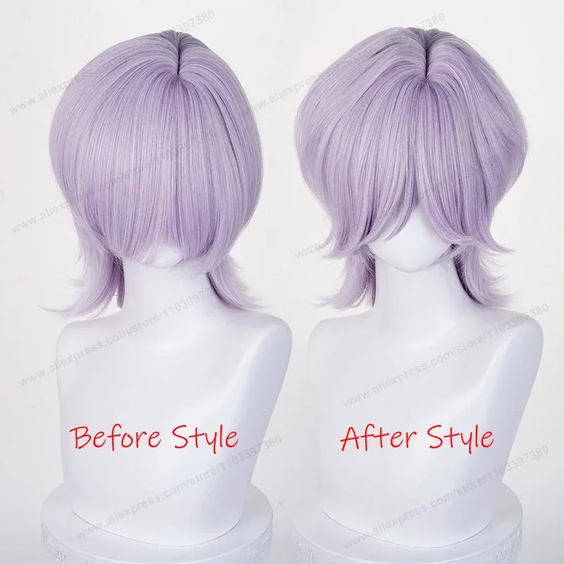 

Только Meninos Mystery Косплей Парик Синтетические 38 см Короткие Смешанные Фиолетовые Волосы Мужские Аниме Термостойкие Парики