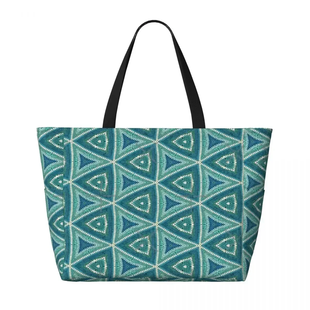 Saco de viagem praia mosaico grego, sacola elegante, sacola de compras diária, presente de aniversário, padrão multiestilo, verão