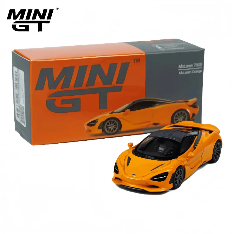 MINIGT 1:64 McLaren 750S Supercar alloy compression shaft miniature model, adult decoration, children's holiday birthday gift