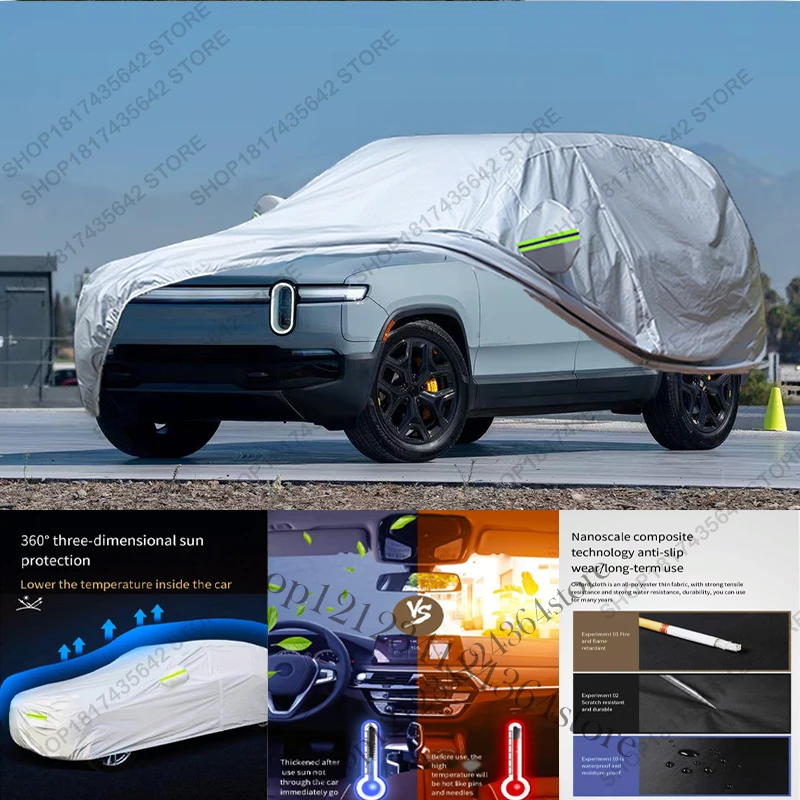 Full Car Cover Compatible with Rivian R1S 22-25 SUV All-Weather Sun Rain UV Dust Proof Rain Outdoor Indoor Protect