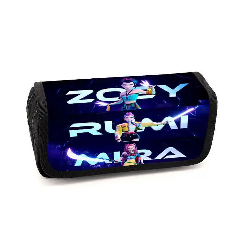 Kpop Demon Hunters Fully Printed Flap Pen Bag Stationery Box Pencil Case Primary and Secondary School Student School Bag Cartoon