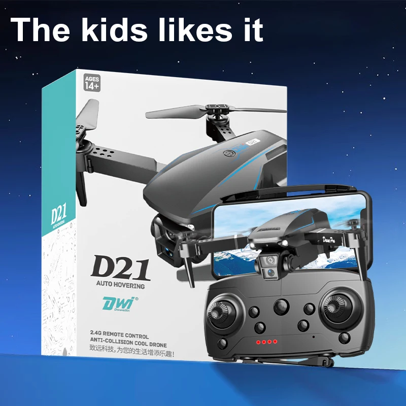 Dron profesional DWI D21 4K gran angular HD cámara WiFi FPV altura sujetar plegable RC Drone Quadrotor helicóptero juguetes para niños