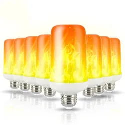 LED E27 Flame Bulb Fire E14 lamp Corn Bulb Flickering LED Light Dynamic Flame Effect 7W 9W 110V-220V for Home Light Night light