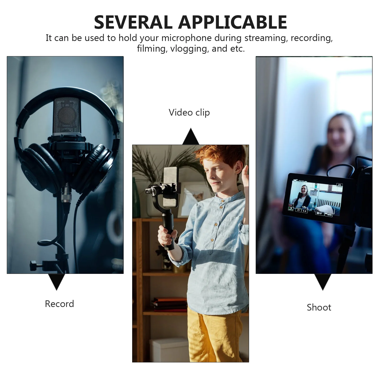 

Desktop Stand Microphone Floor Mount Adjustable Height Bracket Universal Holder Miss