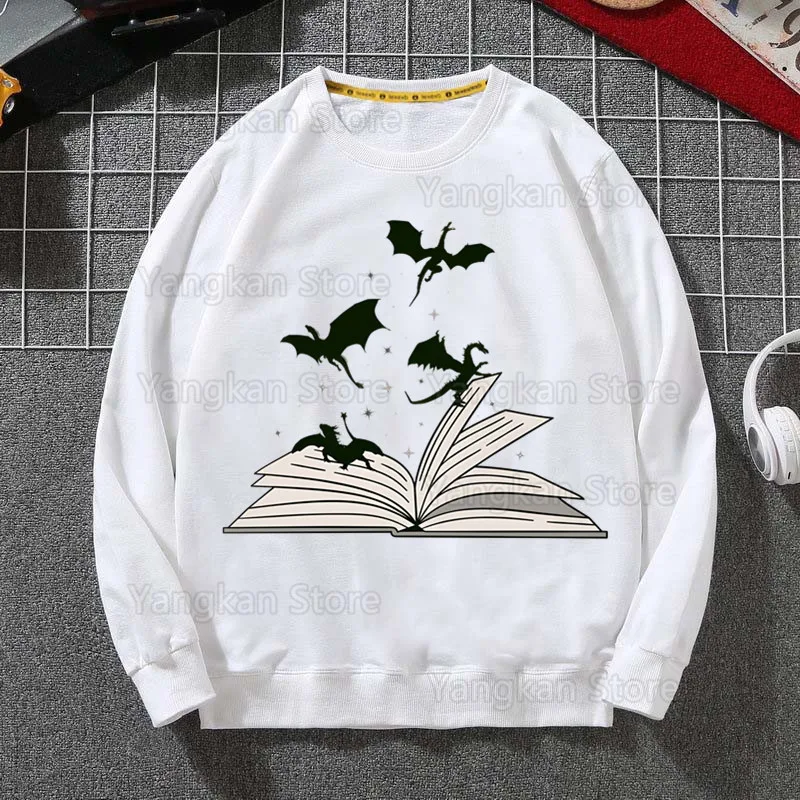 الجناح الرابع Basgiath الحرب التنين مقنعين الرجال هوديي الخريف الهيب هوب الشارع الشهير الرجال البلوز بلوزات هوديس رجالي الأبيض