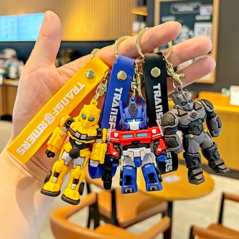 Classic Cool Transformers Model Keychain PVC Optimus Prime Bumblebee Megatron Ultra Magnus Decorations Dolls Gifts