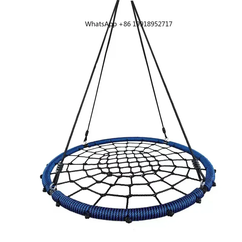 Diameter 100CM Round Nest Rope Swing Indoor Outdoor Net Rope Stout Swing Hanging Chair Climbing Exercise Shake