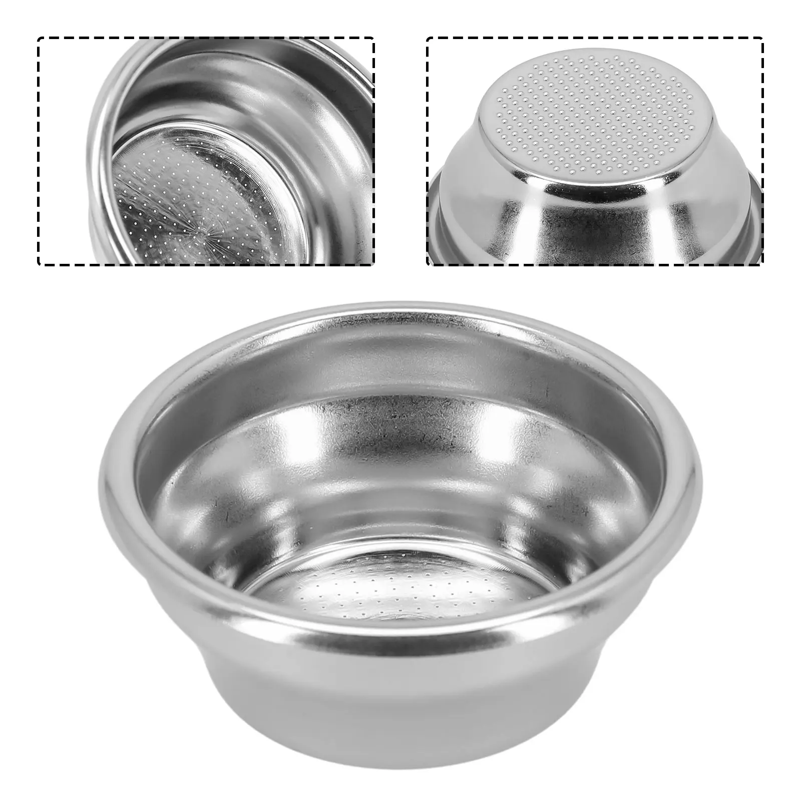 

1pcs 54mm Non Pressurized Coffee Filter Basket Cup Sieve For Breville Portafilter Stainless Steel Coffee Powder Bowl Coffeeware