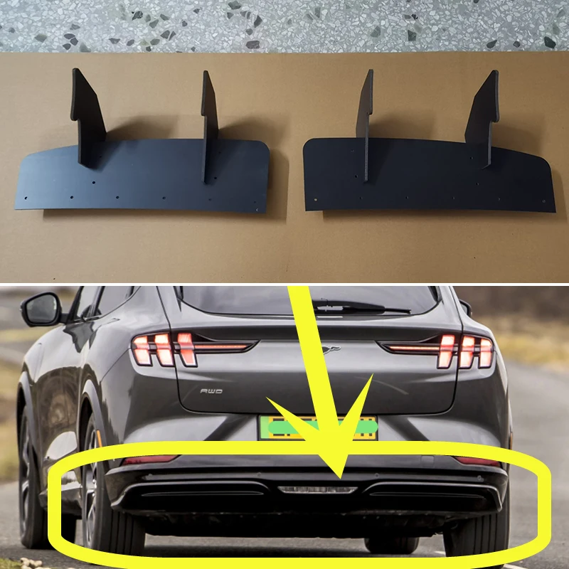 For Ford Mustang Mach-E 2021 2022 2023 Year Rear Diffuser Bumper Lips Spoiler Splitter Body Kit Accessories