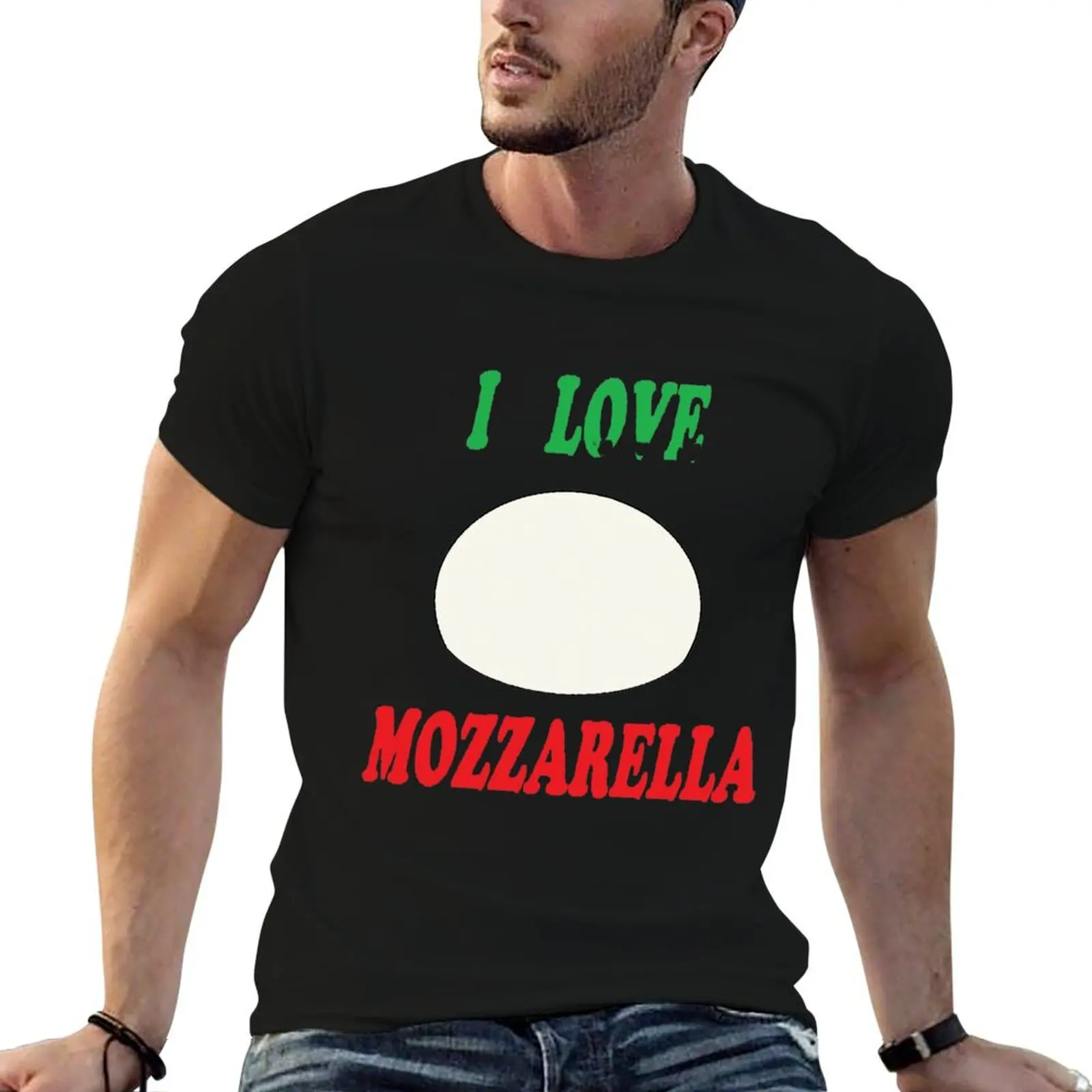 

I Love Mozzarella by Lapivert Rockeuse T-Shirt oversized t shirt graphic t shirt vintage summer clothes quick-drying shirts men