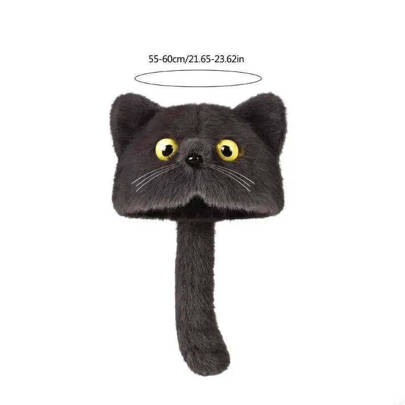 Gorro invierno felpa con orejas dobles, tela duradera y fácil limpiar, para amantes las mascotas y aire