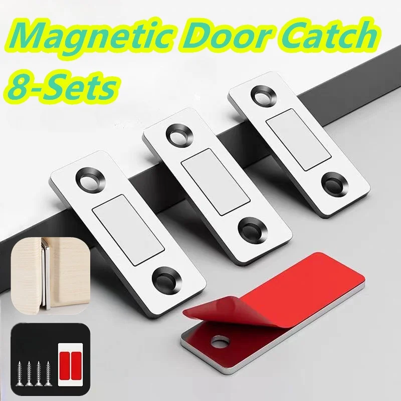 Wholesale Magnetic Door Catch Ultra-Thin Cabinet Catches Door Closed Magnets Sheet Adhesive Closet Drawer Window Magnet Latches