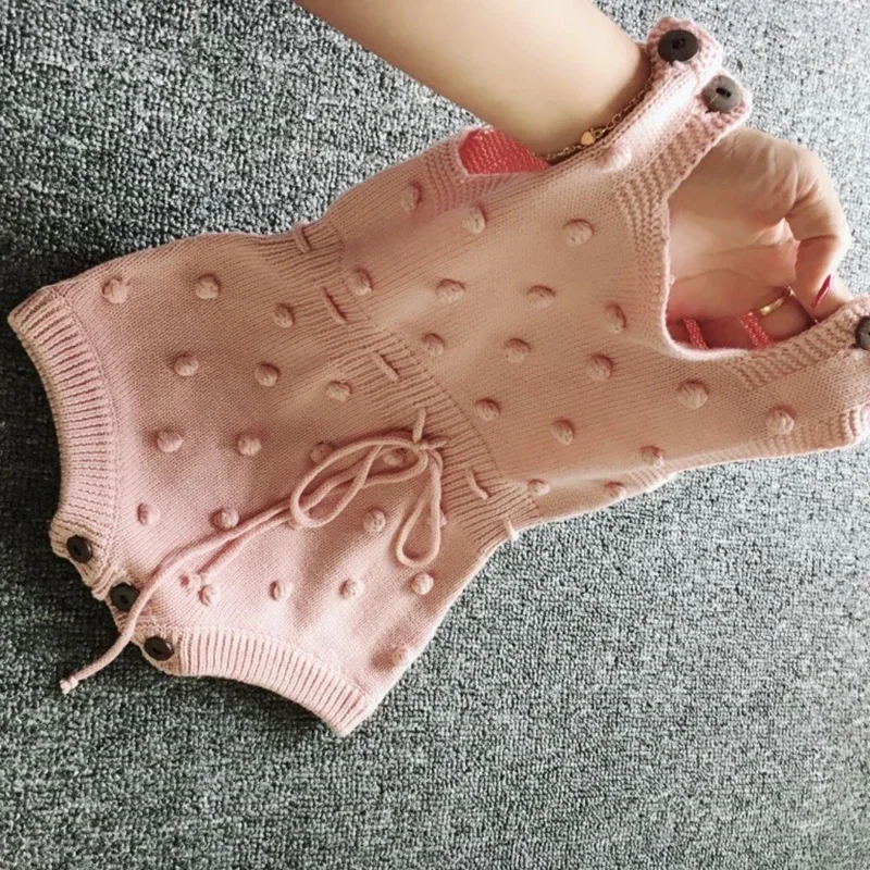 Infant Clothing Knit Baby Boys Girls Rompers Baby Girl Clothing Jumpsuit Ball Ball Boy Clothes Sleeveless Newborn Knitted Romper