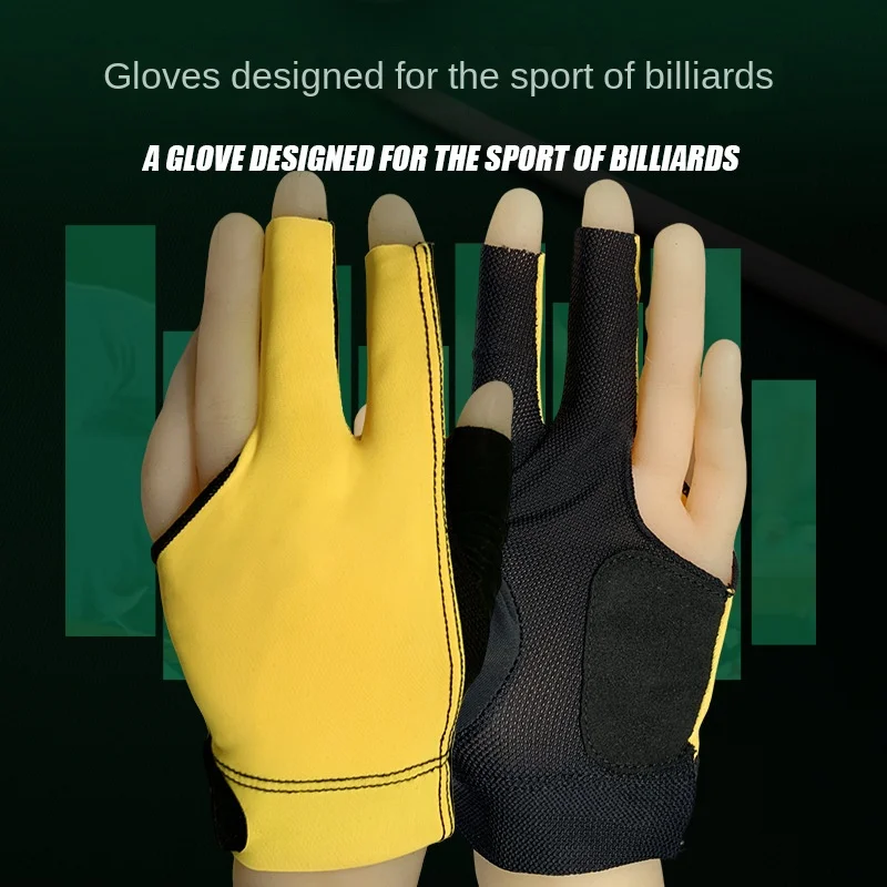 

Billiards Glove Three Finger Glove Non Slip Stickers Elasticity Billiard Training Gloves Accessories