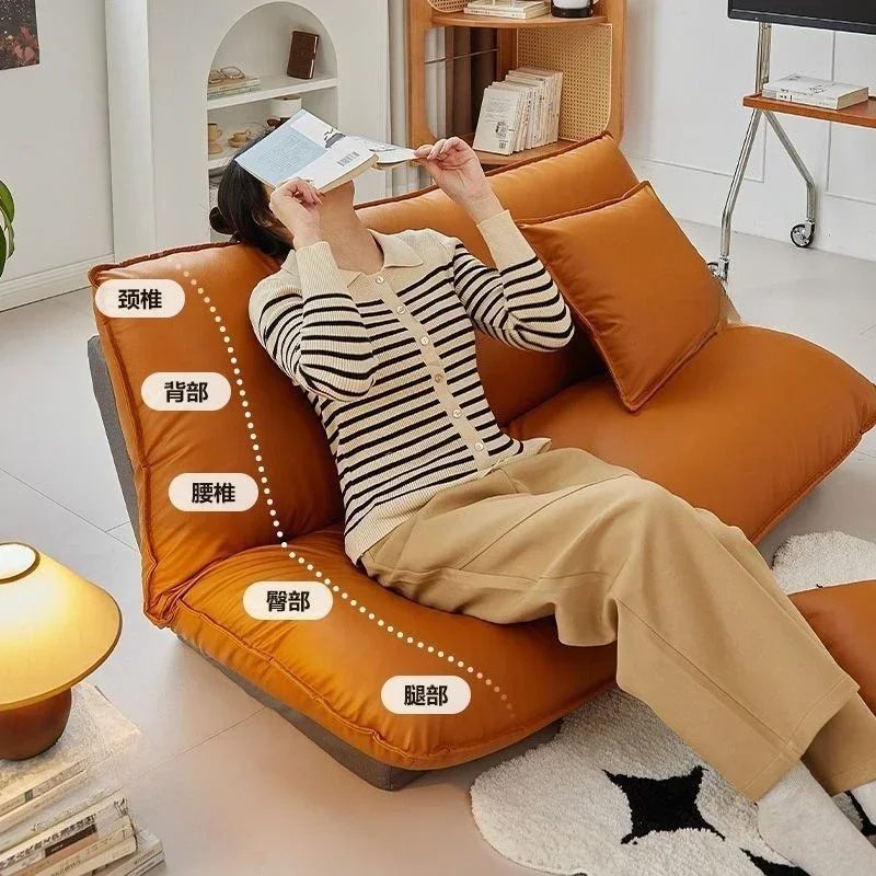 Lazy sofa bed, reclining bedroom foldable and sleepable, leisure bed tatami dual-purpose dormitory balcony small sofa