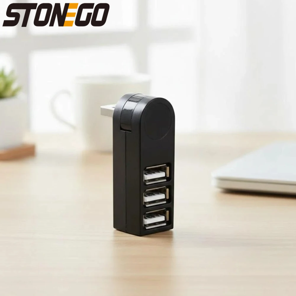 

3-Port USB 3.0 Hub Rotatable 90 180 Mini Splitter Laptop PC Portable Flash Drive Mobile HDD Notebook