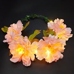 Led Flower Crown Wreath Headband Headdress Bride Bridesmaid Wedding Dress Photography Party Hair Accessories For Women Girl