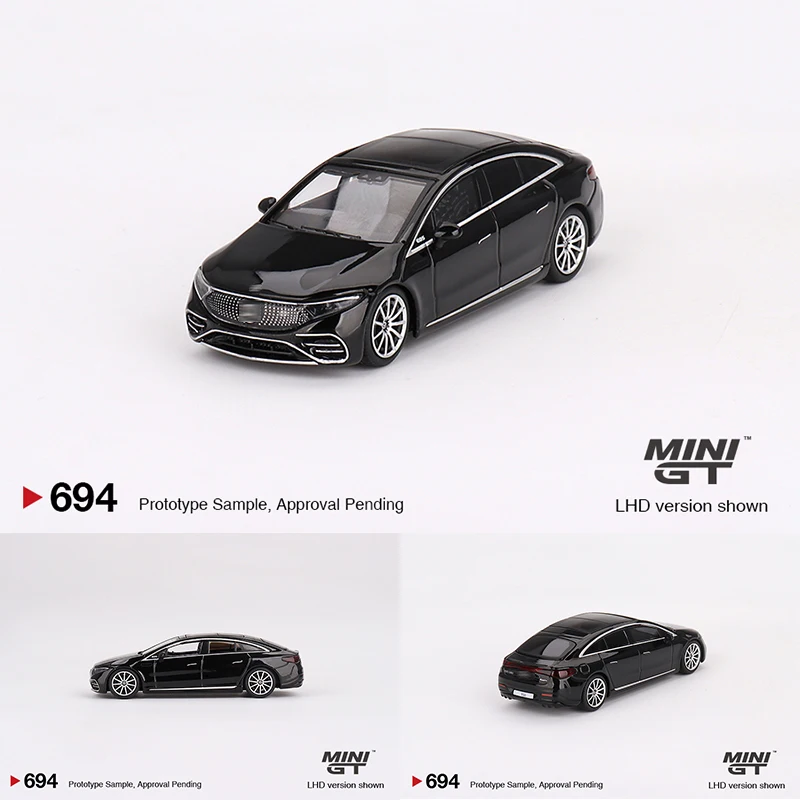 

PreSale MINIGT 694 1:64 EQS 580 4MATIC BLACK Diecast Diorama Car Model Collection Miniature Carros Toys