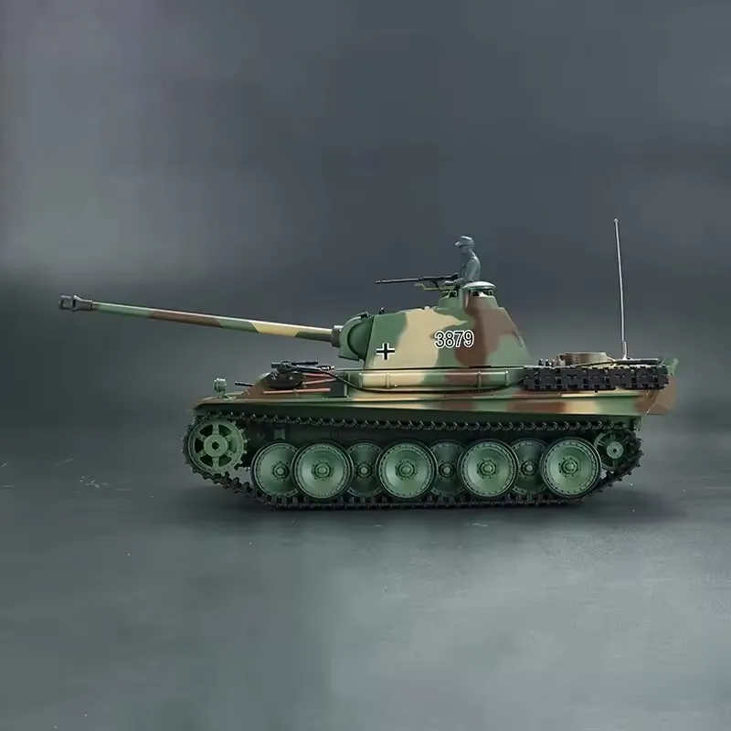 Henglong 3879 1/16 plástico alemão pantera g rtr rc tank7.0 - 2.4g, função de tiro e fumaça bb para presente de aniversário