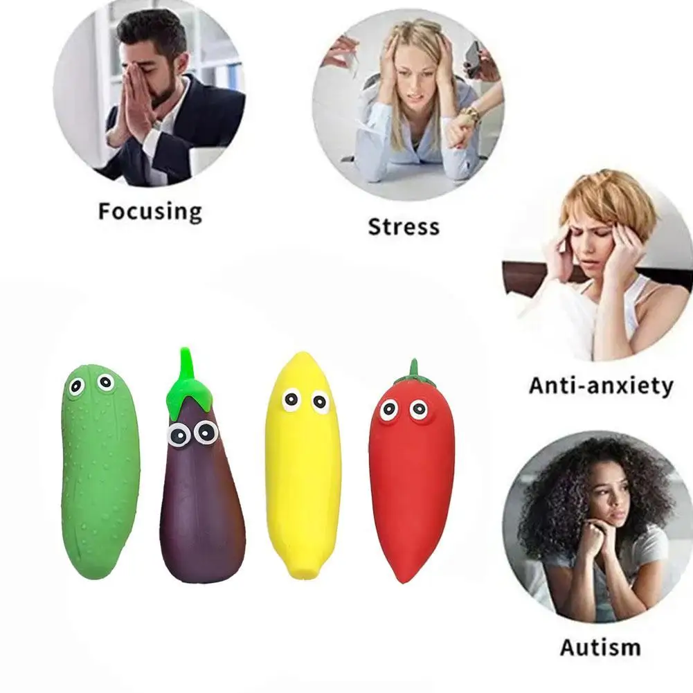 ของเล่นบีบผักจำลองน่ารัก บรรเทาความเครียด บีบแล้วคืนรูปช้าๆ ของเล่นเสริมพัฒนาการทางประสาทสัมผัส สำหรับผู้ที่มีความวิตกกังวล สมาธิสั้น ออทิสติก ของขวัญสำหรับเด็กและผู้ใหญ่