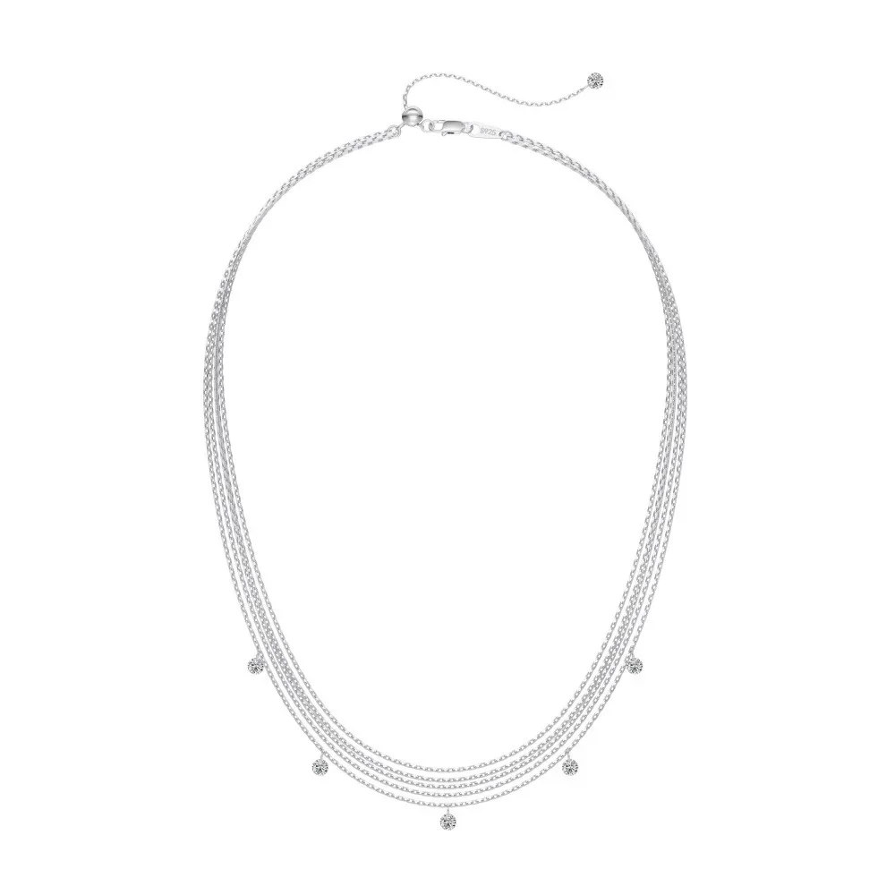 

New S925 silver necklace for women, niche, light luxury, multi-layer necklace, fashionable and high-end, layered and worn