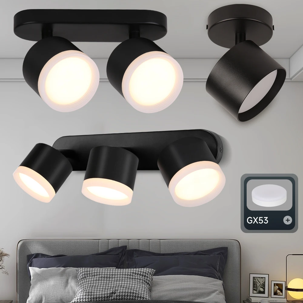 Multi-Head Spotlights Rotatable GX53 Lights Replaceable Bulb Ceiling spotlight for Living Room Kitchen Corridor 110V 220V