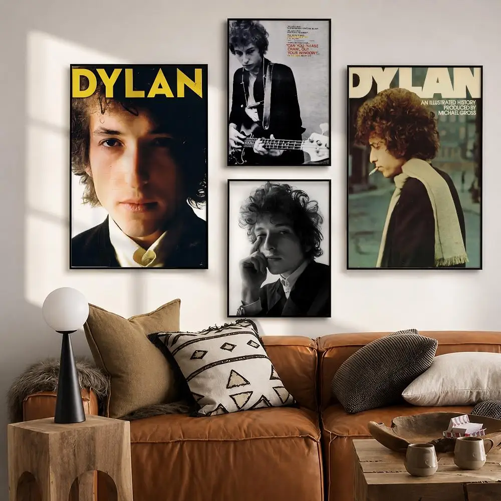 Popular Entertainment B-Bob DylanS Poster Vintage Retro Anime Poster Stickers Peel and Stick Wall Art Home Decor