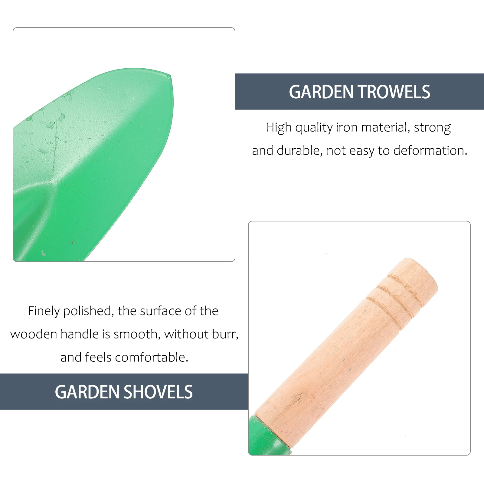

10 pcs Wooden Handle Shovel Garden Weeding Planting Tools Mini Metal Spade Durable Gardening Supplies Shovels Soil Loosening