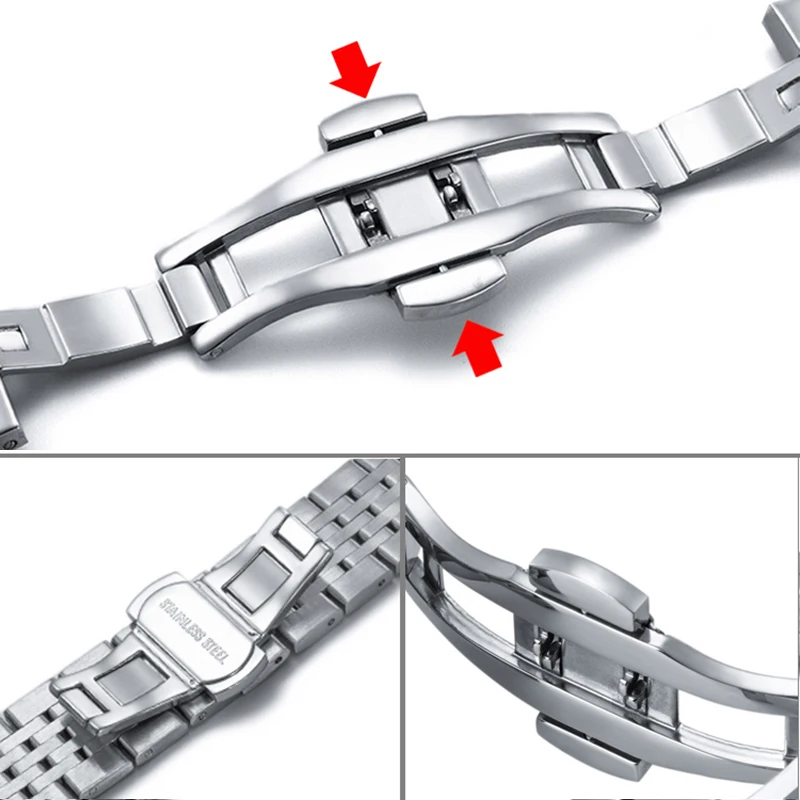 Stainless Steel Wacth Strap for Tissot for Citizen for Longines for Seiko Watch Band 12/14/16/18/19/20/22/24mm Wristband