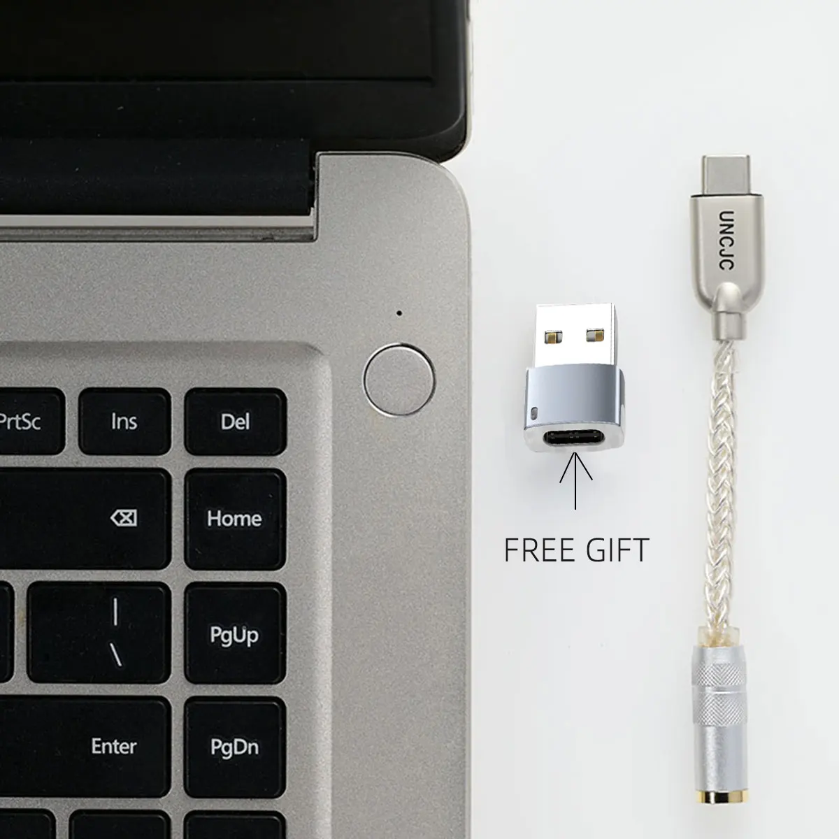 Convertitore adattatore di decodifica portatile HIFI da USB-C a 3.5mm connettore decodificatore digitale auricolare Amp scheda audio DSD Silver Wire DAC