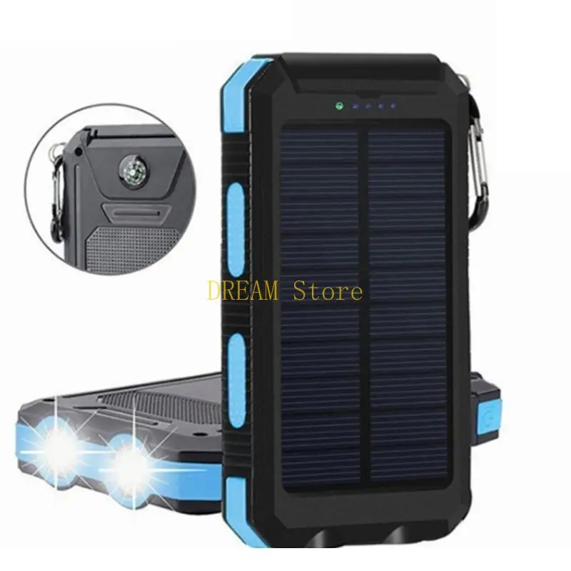 Universal for Phone Tablet Portable Solar Panel for w/ Dual LED Flashlights Lightweight 20000mAh Char best sale