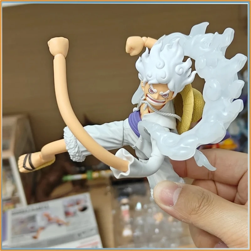Figura de Acción de Monkey D. Luffy Gear 5 de Bandai S.H.F, Arco Egghead de Future Island, One Piece, Modelo de Juguete, Regalo para Fans