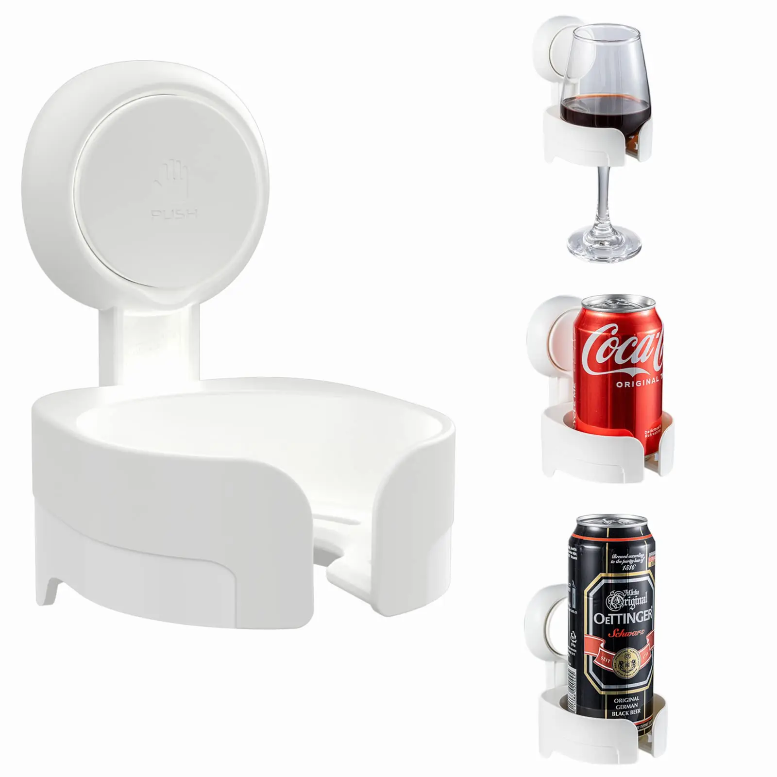 TAILI Bathtub Wine Glass Holder for Beer, Wine, Drinks, Portable Wall-Mounted Wine Cup Holder for Shower, Bath, Spa, Kitchen