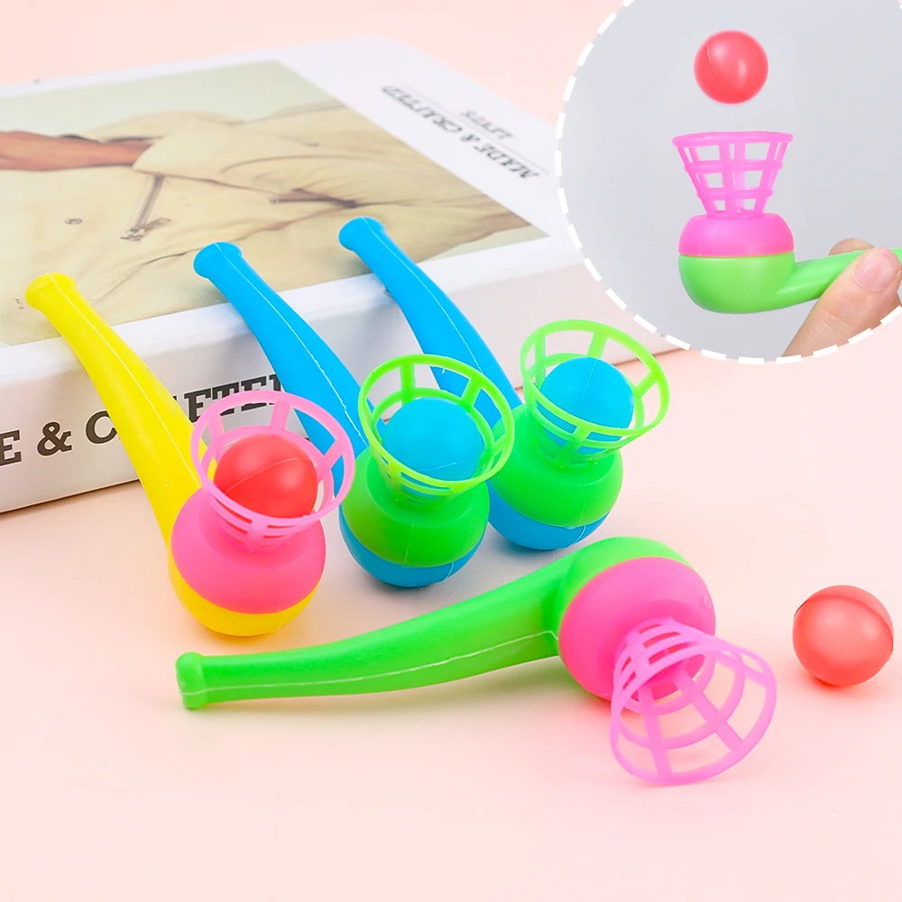 6-10pcs Colorful Plastic Tube Blow Ball - Children's Puzzle Classic Magic Floating Toys Baby Balance Training Game