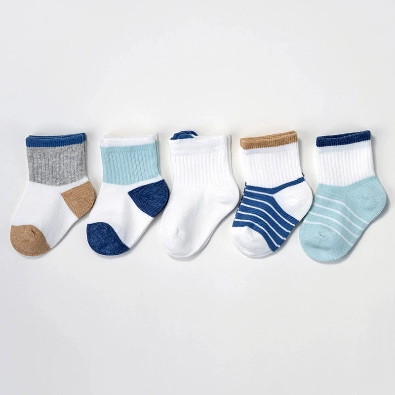

5 Pairs Cotton Baby Boys Socks Comfortable Breathable Kids Socks 0-6Y