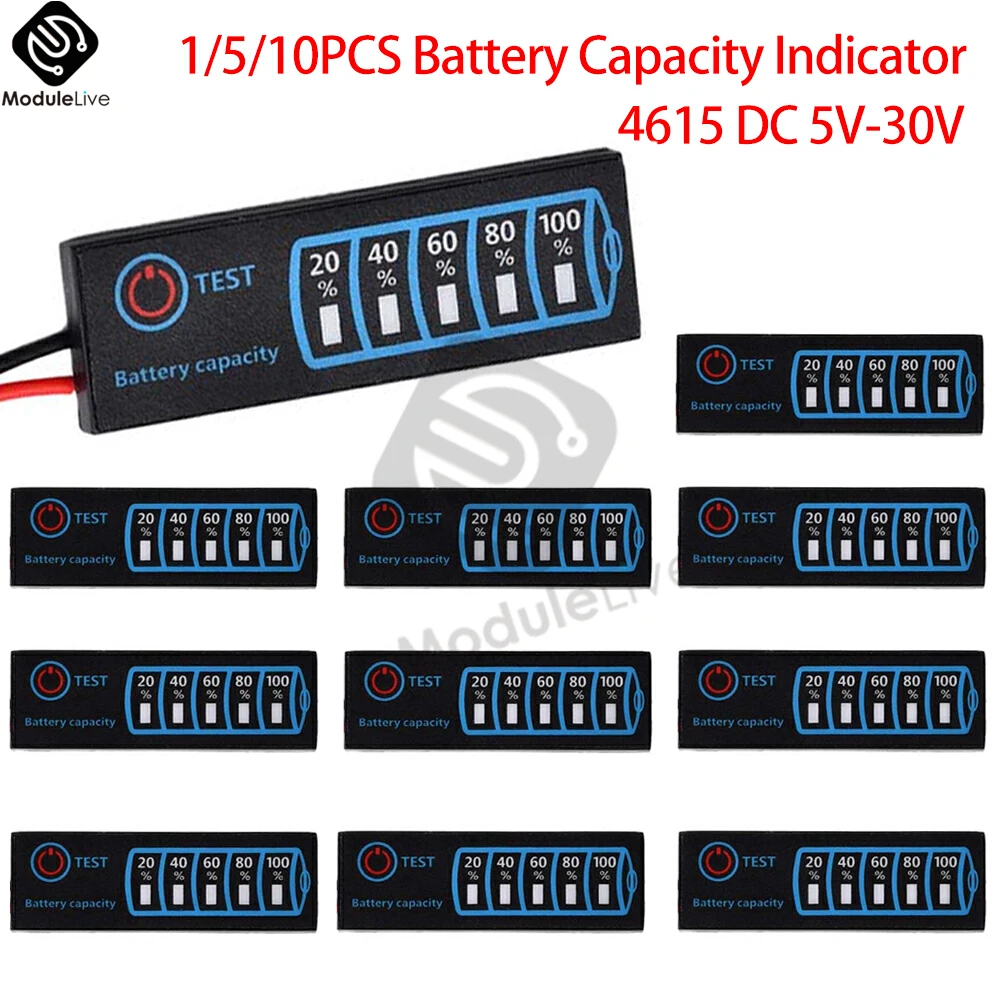 

1/5/10pc Battery Level Indicator 3-Series Ternary Lithium Battery Lithium Iron Phosphate Lead-Acid Battery Capacity Tester Merte